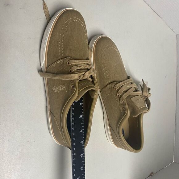 RALPH LAUREN Polo Faxon Low Brown Washed Twill Men’s Sneakers Lace Up Size 11.5D - Picture 9 of 12